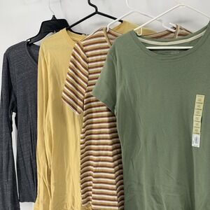 4 Sonoma Life Style Women's Casual Short Sleeve Everyday Tee Shirt Large NEW